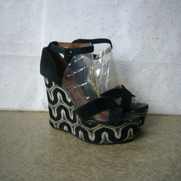 Jeffrey Campbell Ibiza Geometric Crochet Platform Wedge Sandal - 7.5 Festival - Picture 8 of 8